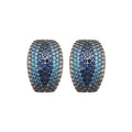 Vintage Copper C Shaped Sparkling Zircon Oval Geometric Drop Earrings For Women view 5