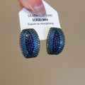 Vintage Copper C Shaped Sparkling Zircon Oval Geometric Drop Earrings For Women view 1