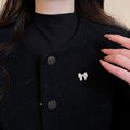Light Luxury Copper Zircon Bow Earrings And Brooch Jewelry Set Elegant Sparkling Accessories view 4