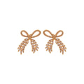 Light Luxury Copper Zircon Bow Earrings And Brooch Jewelry Set Elegant Sparkling Accessories view 5