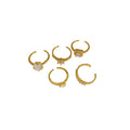 Light Luxury Copper Round Zircon Geometric Heart Open Ring Jewelry Set For Daily Wear view 5