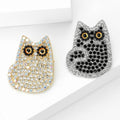 Classic Alloy Rhinestone Cat Brooch Pin For Sweaters And Cardigans view 3