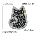 Classic Alloy Rhinestone Cat Brooch Pin For Sweaters And Cardigans view 6