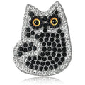 Classic Alloy Rhinestone Cat Brooch Pin For Sweaters And Cardigans view 2