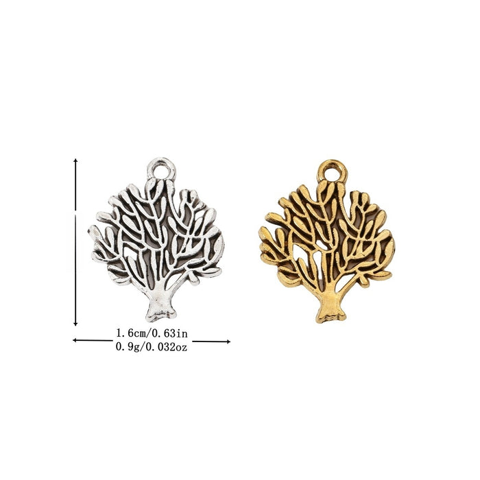 Zinc Alloy Tree Circle Charm Pendant for DIY Necklace Bracelet Jewelry Making