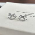 Elegant Rhinestone Rocking Horse Studs For Women, Light Luxury Alloy Silver Needle French Daily Earrings view 3