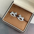 Elegant Rhinestone Rocking Horse Studs For Women, Light Luxury Alloy Silver Needle French Daily Earrings view 4