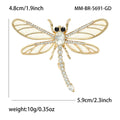 Metal Alloy Rhinestone Dragonfly Brooch Pin For Women's Suit And Coat view 4