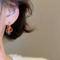 Ethnic Style Agate Beaded Round Zircon Tassel Drop Earrings Geometric Statement Jewelry view 4