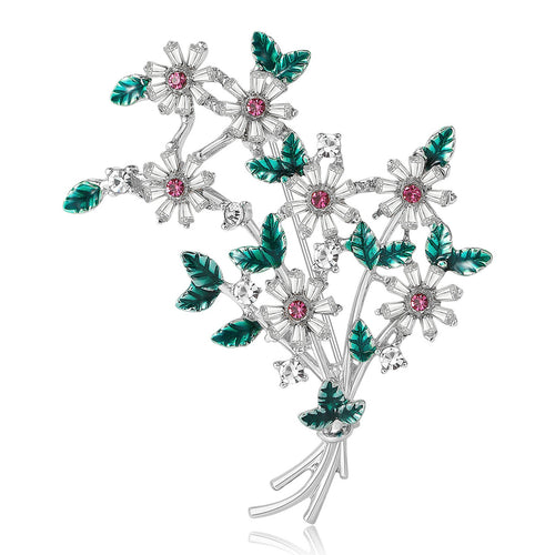 Alloy Enamel Daisy Brooch Pin For Dresses And Cardigans