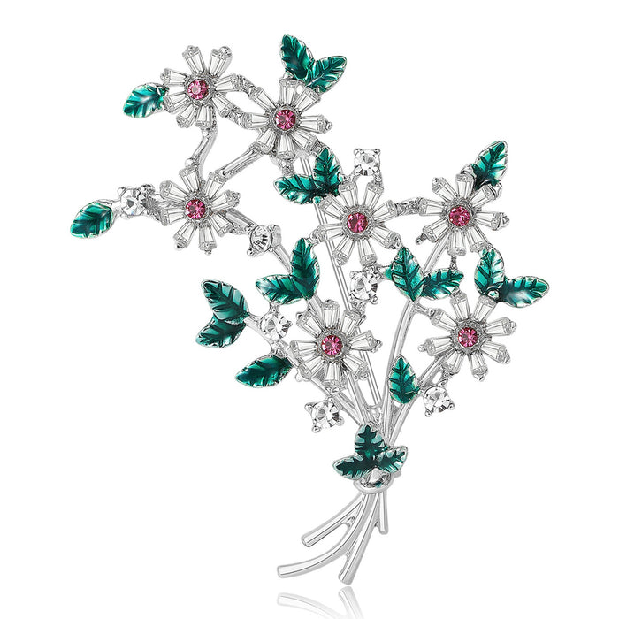 Alloy Enamel Daisy Brooch Pin For Dresses And Cardigans