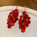 Vacation Style Shell Round Tassel Drop Earrings For Women, Geometric Boho Ear Hook Jewelry view 4