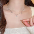Gold Plated Zircon Faux Pearl Earrings And Necklace Jewelry Set For Women, OL Geometric Luxury Style view 2