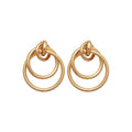 Iron Geometric Round Wrapped Hollow Pendant Drop Earrings, Light Luxury Niche Design Stud Style view 5