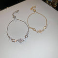 Sparkling Zircon Flower Copper Bangle, Light Luxury Minimalist Daily Fashion Bracelet view 4