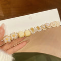 Light Luxury Floral Faux Pearl Jewelry Set With Rhinestone Enamel Stud Earrings For Women view 1
