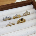 French Style Zirconia Faux Pearl Open Ring Elegant Geometric Round Design For Index Finger view 2