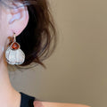 French Vintage Faux Crystal Petal Tassel Drop Earrings, Elegant Floral Silver Needle Design view 3