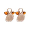 French Vintage Faux Crystal Petal Tassel Drop Earrings, Elegant Floral Silver Needle Design view 5