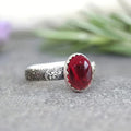 Vintage Style Dazzling Blood Red Textured Ring For Women, New Fashion Direct Jewelry view 3