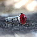 Vintage Style Dazzling Blood Red Textured Ring For Women, New Fashion Direct Jewelry view 2