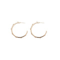 Copper Zircon Striped C-Shape Hoop Earrings With Silver Pins, Geometric Minimalist Style view 5