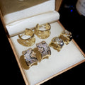 Gold Plated Alloy Silver Needle Zircon Hollow Round Geometric Ear Cuff Earrings view 3