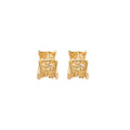 Gold Plated Alloy Silver Needle Zircon Hollow Round Geometric Ear Cuff Earrings view 5