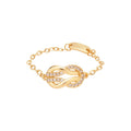 French Style Copper Horseshoe Buckle Chain Zircon Vintage Ring For Women view 5