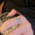 French Style Copper Horseshoe Buckle Chain Zircon Vintage Ring For Women view 3