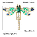 Alloy Glass Dragonfly Brooch Pin For Women Suit Coat Decoration view 4