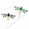 Alloy Glass Dragonfly Brooch Pin For Women Suit Coat Decoration view 3