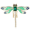 Alloy Glass Dragonfly Brooch Pin For Women Suit Coat Decoration view 1