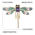 Alloy Glass Dragonfly Brooch Pin For Women Suit Coat Decoration view 5