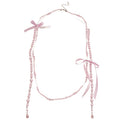 French Rhinestone Bow Faux Pearl Sweater Necklace Old Money Elegant Light Luxury Choker view 5