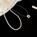 French Vintage Round Faux Pearl Layered Necklace Minimal Elegant Old Money Collarbone Choker view 4
