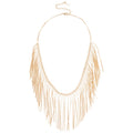 Old Money Style Alloy Geometric Tassel Necklace, Minimalist Fashion Collarbone Chain view 5