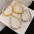 Minimalist Twisted Iron Waterdrop Hoop Earrings With Silver Pins Light Luxury Dangle Style view 1