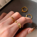 Gold Plated Zircon Star Open Ring For Women view 1