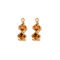 French Vintage Gold Plated Artificial Crystal Flower Hoop Earrings With Silver Pins view 5