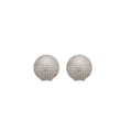 Light Luxury Copper Round Zircon Stud Clip Earrings, Geometric Minimalist Designer Ear Jewelry view 5