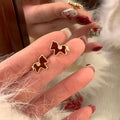 Gold Plated Copper Horse Stud Earrings With Silver Pins, New Chinese Zodiac Elegant Women's Jewelry view 3