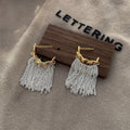 Copper Rhinestone Flower Geometric Earrings For Women, Light Luxury Versatile Fashion Style view 4