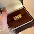 Gold Plated Zircon Hollow Cross Open Ring For Women view 4