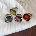 Rhinestone Square Open Ring For Women view 4