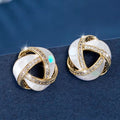 Shiny Oil Painted Stud Earrings For Women, French Elegant Light Luxury Fashion Jewelry view 5