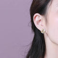 Shiny Oil Painted Stud Earrings For Women, French Elegant Light Luxury Fashion Jewelry view 3