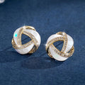 Shiny Oil Painted Stud Earrings For Women, French Elegant Light Luxury Fashion Jewelry view 1