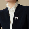 Korean Style Sparkling Zircon Bow Brooch Copper Elegant Light Luxury Fashion Pin Accessory view 3