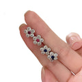 Elegant Zircon Flower Stud Earrings For Women, Copper Dainty OL Style Daily Jewelry view 5